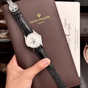 Patek Philippe Watch Complications 5396G White Dial Leather Strap 38.5mm