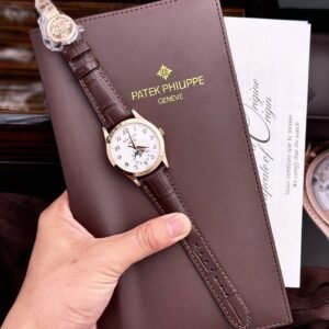 Patek Philippe Watch Complications 5396R White Dial Leather Strap 38.5mm