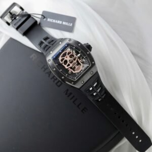 Richard Mille High End Watch RM052 Skull Tourbillon Black Ceramic Rubber Strap 43mm