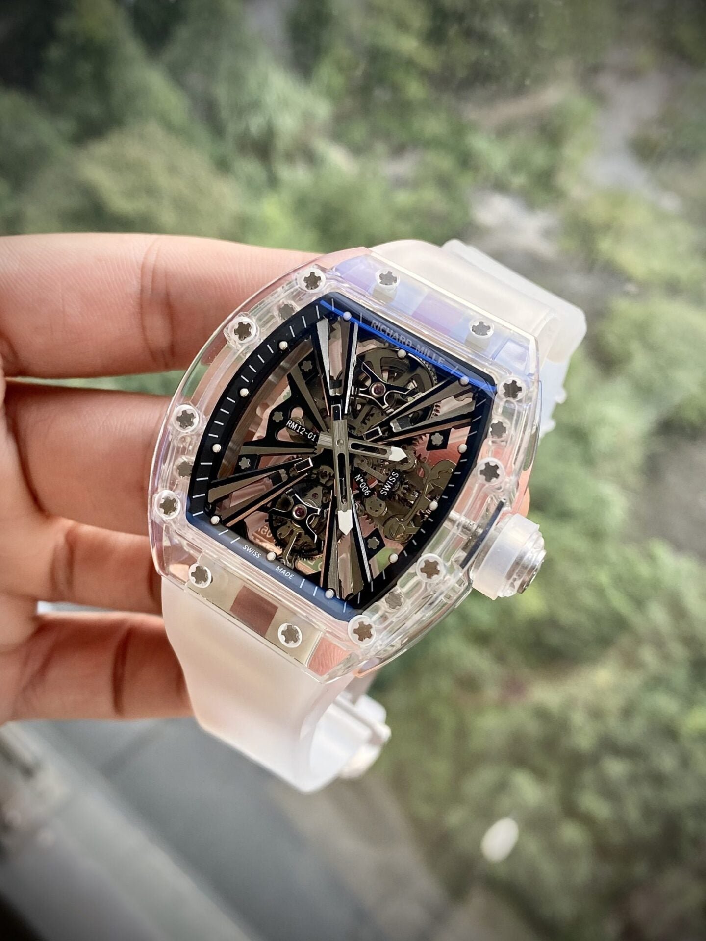 Richard Mille Watch RM12-01 Tourbillon Sapphire Rubber Strap 44mm - Image 3
