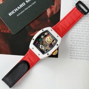 Richard Mille  Watche RM88 Smiley White Ceramic Fabic Nato Strap 42mm