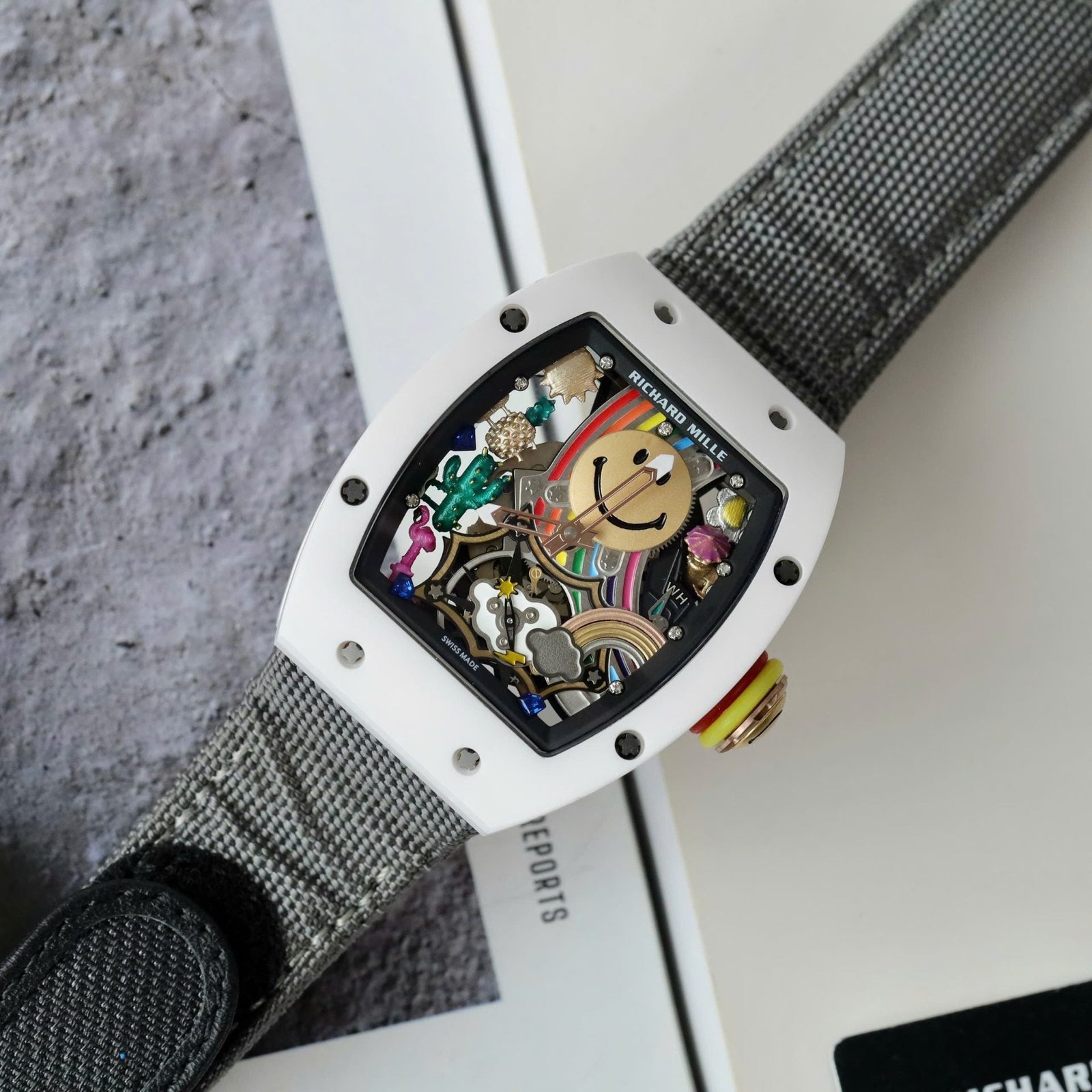 Richard Mille Watch RM88 Smiley Fabic Nato Gray 42mm - Image 2