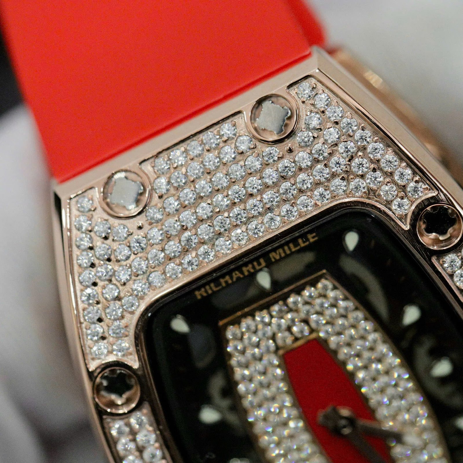 Richard Mille RM007 Watch Moissanite Diamonds Red 36mm - Image 5