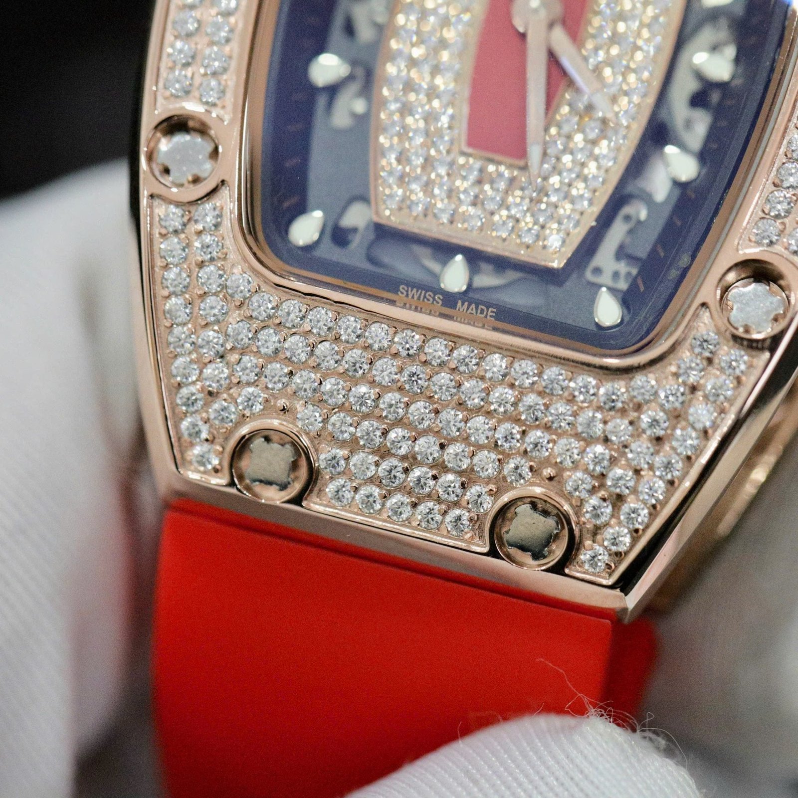 Richard Mille RM007 Watch Moissanite Diamonds Red 36mm - Image 6