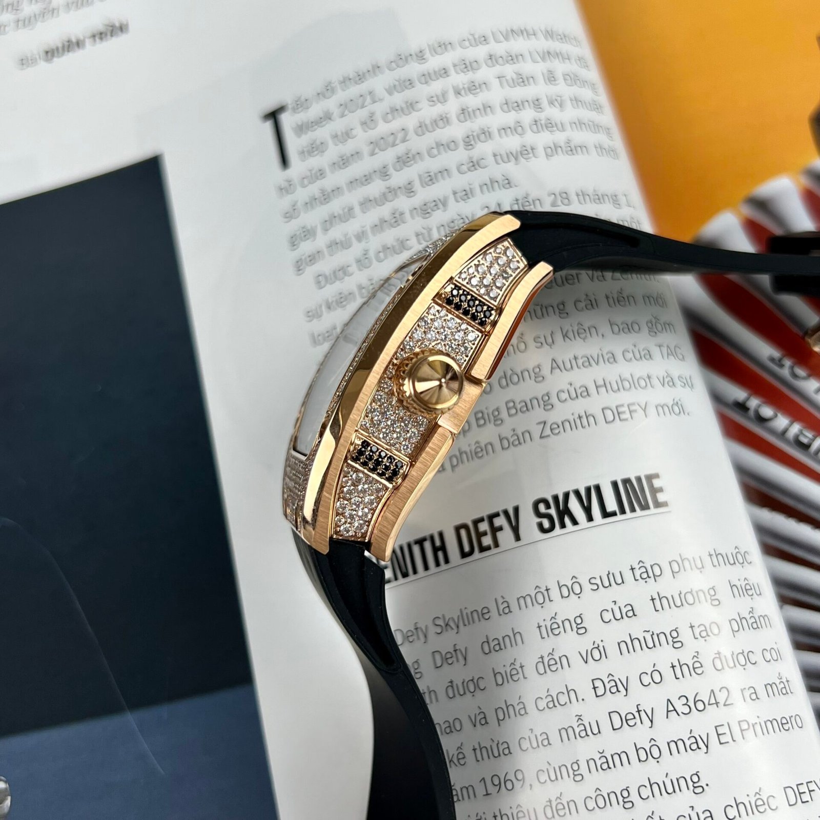 Richard Mille RM007 Watch Rose Gold With Full Stone 36mm - Image 3