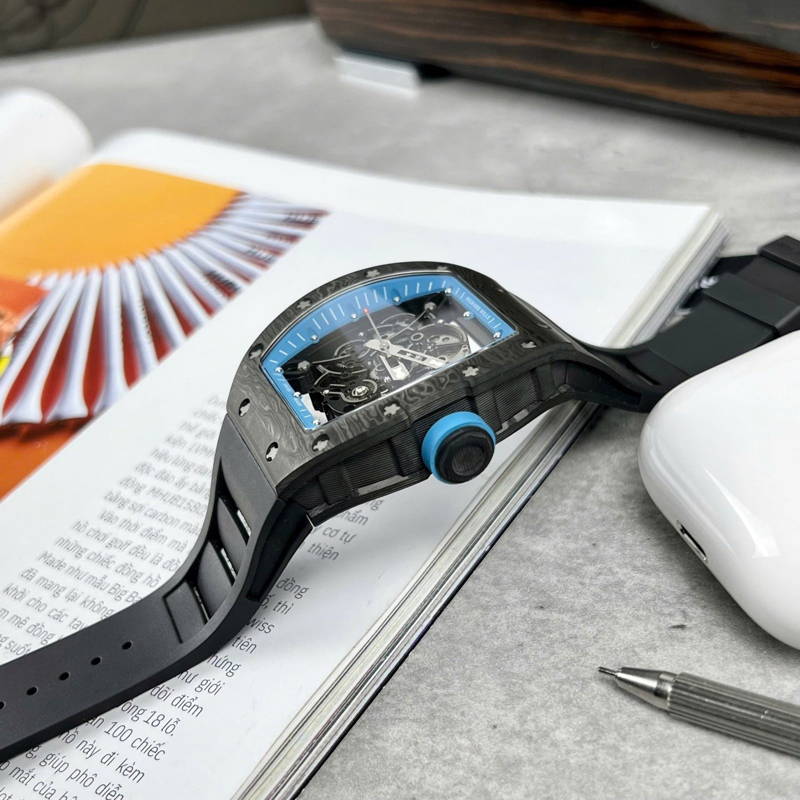 Richard Mille RM055 Watch Full Carbon Case Rubber Strap 45mm - Image 6