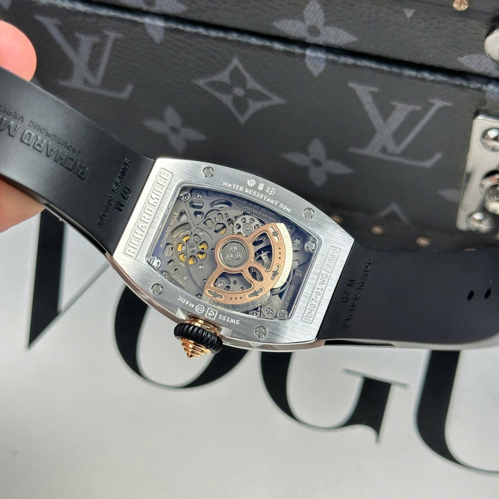 Richard Mille RM07-01 Watch Diamonds Black Rubber Strap 36mm - Image 8