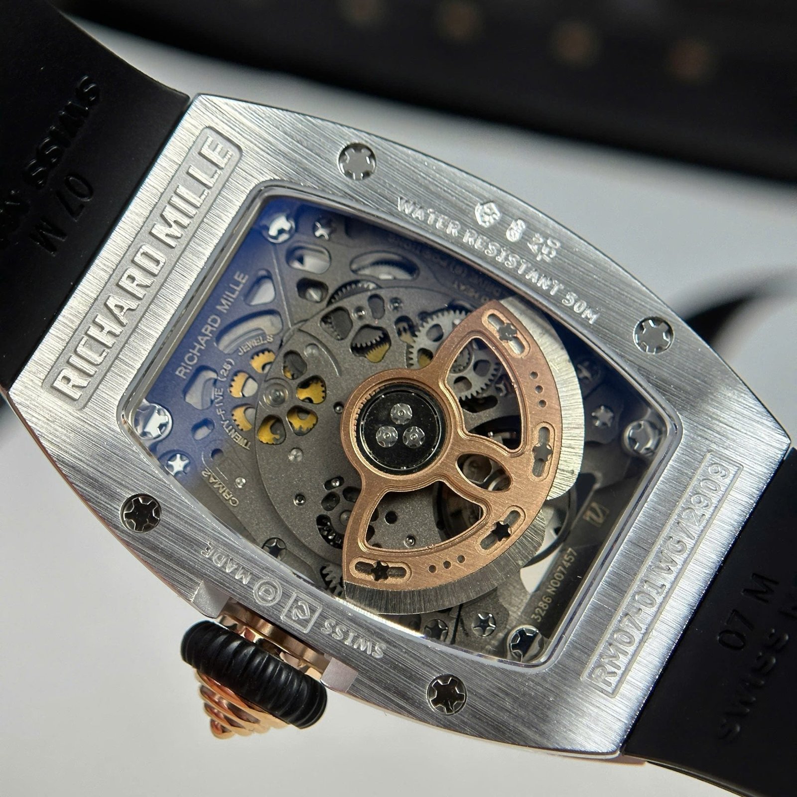 Richard Mille RM07-01 Watch Diamonds Black Rubber Strap 36mm - Image 9