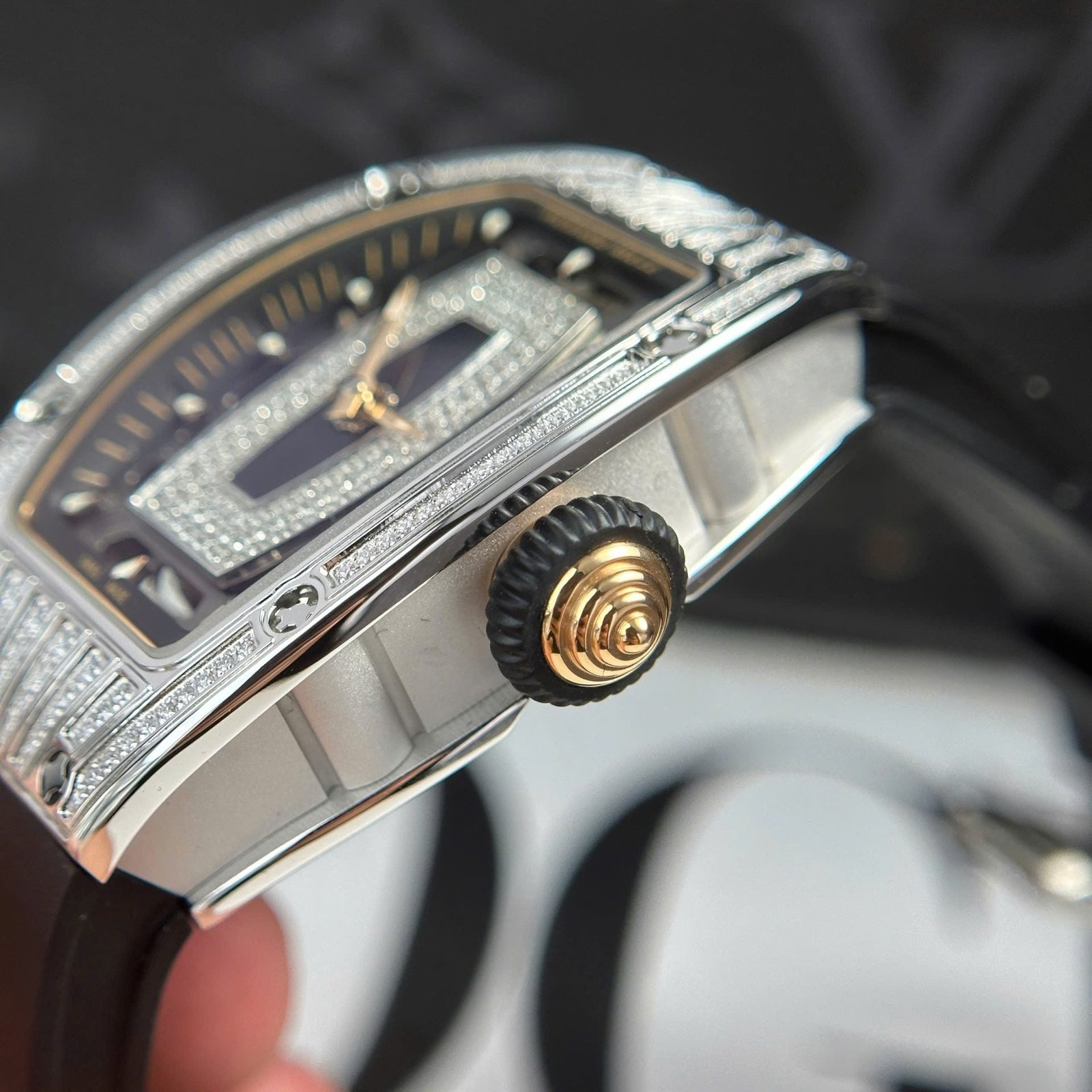 Richard Mille RM07-01 Watch Diamonds Black Rubber Strap 36mm - Image 6