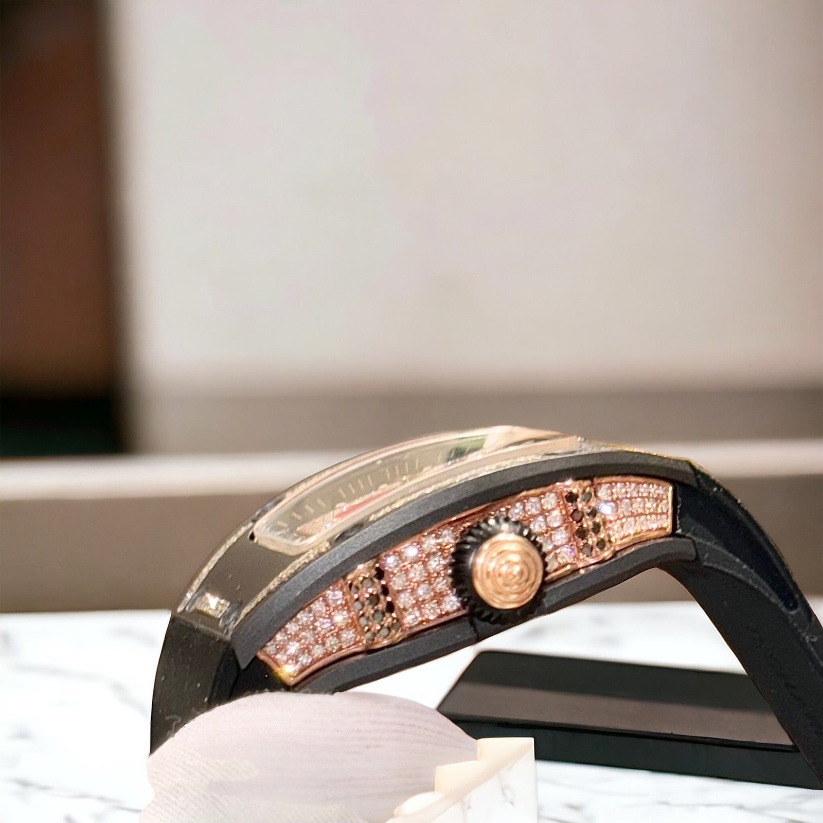Richard Mille RM07 Watch Gold Wrapped With Natural Diamond 36mm - Image 2