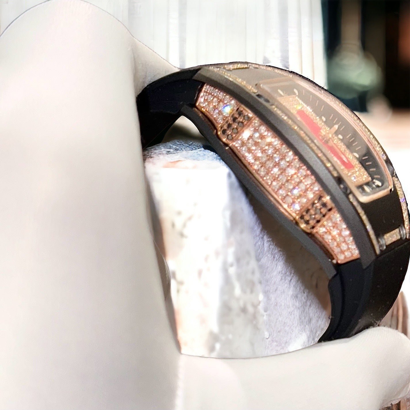 Richard Mille RM07 Watch Gold Wrapped With Natural Diamond 36mm - Image 3
