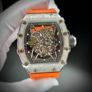 Richard Mille RM35-02 Watch Orange Rubber Strap 44mm