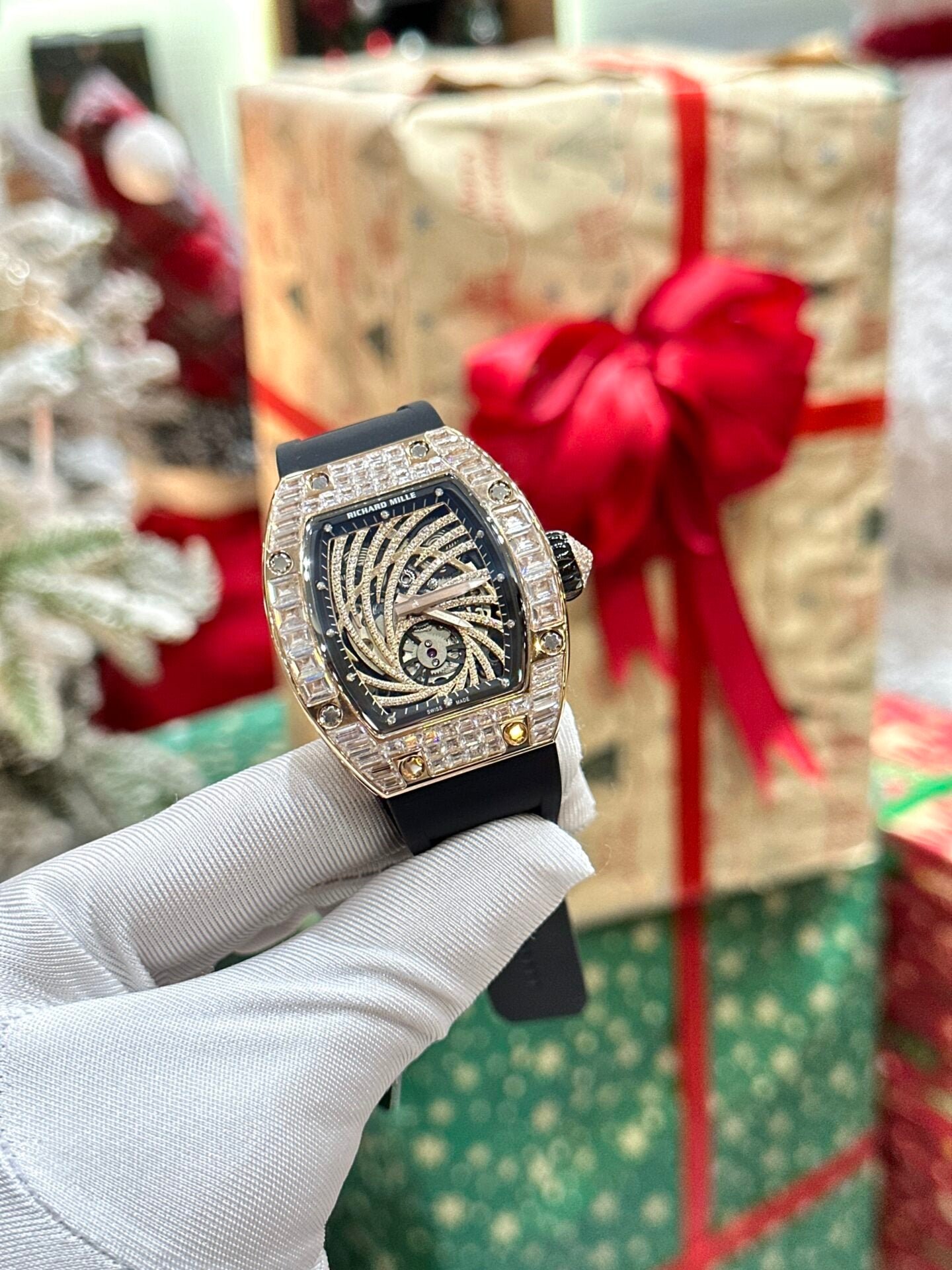 Richard Mille Watch RM51-02 Rose Gold Rubber Strap 40mm