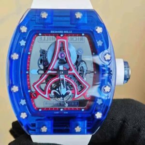 Richard Mille RM52-03 Paris Saint-Germain Tourbillon Watch Bark Sapphire Blue 40x48mm