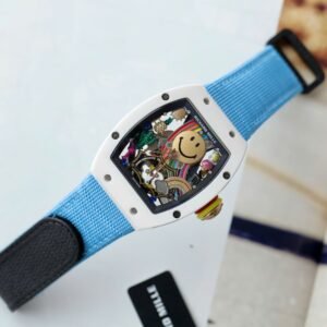 Richard Mille  Watch RM88 Smiley Fabic Nato Strap Blue 42mm