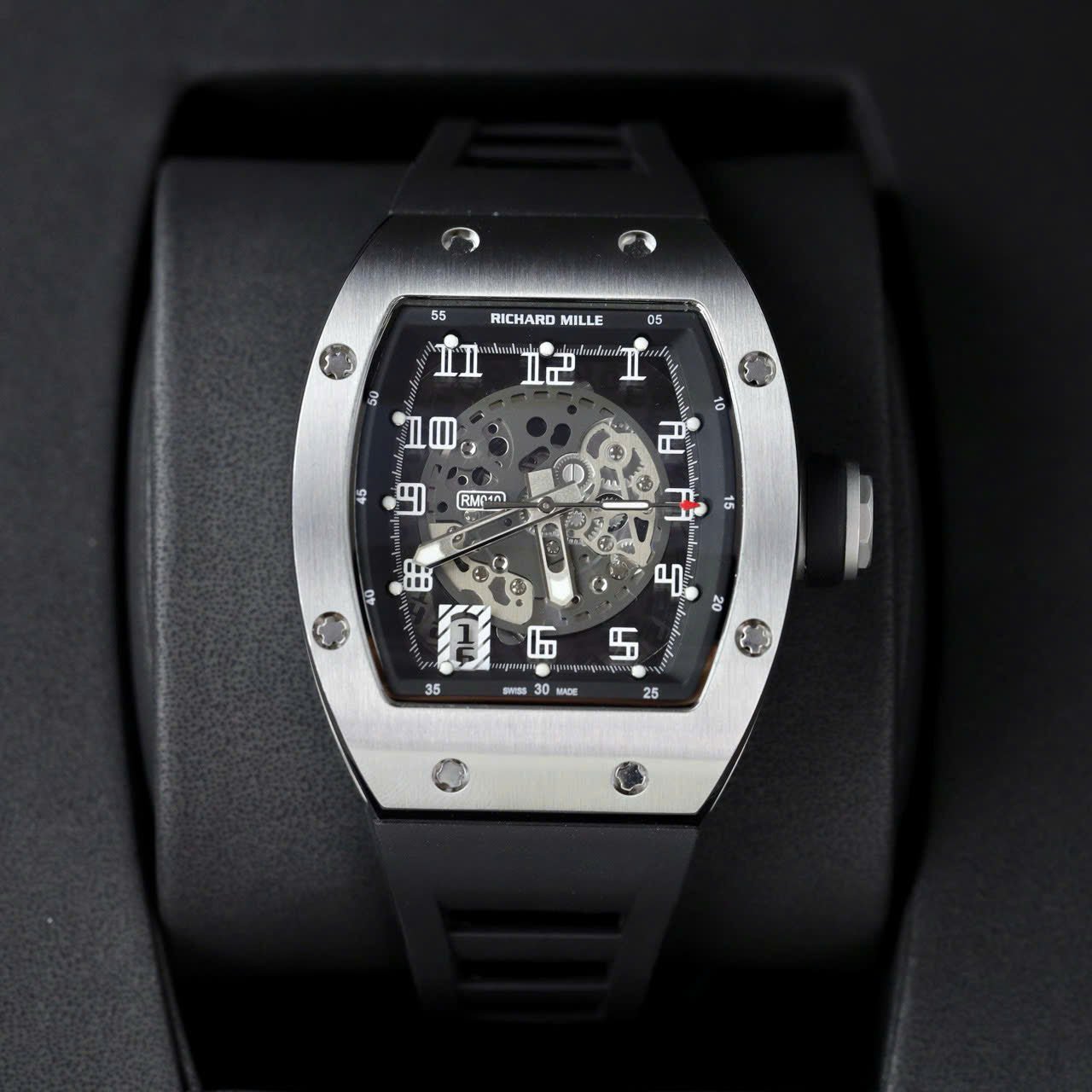Richard Mille Watch RM010 Black Rubber Strap 40mm - Image 2