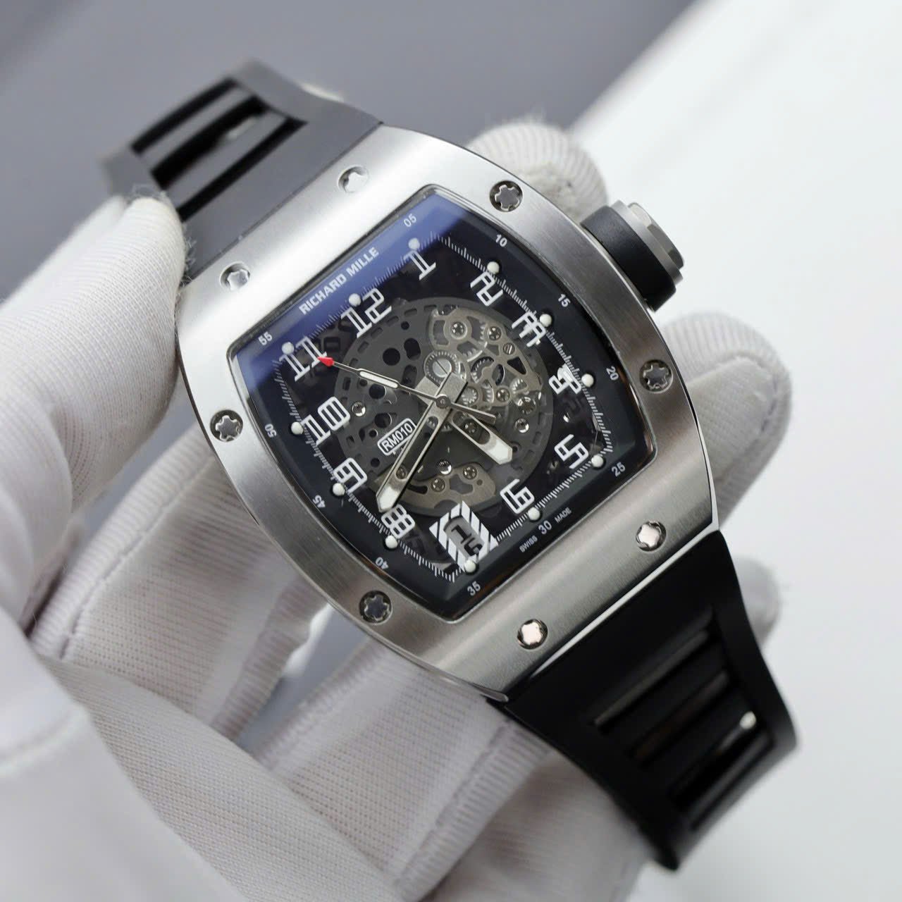 Richard Mille Watch RM010 Black Rubber Strap 40mm - Image 3