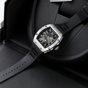 Richard Mille Watch RM010 Black Rubber Strap 40mm
