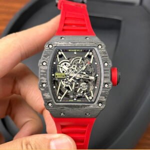 Richard Mille RM35-02 Watch Skeleton Red Rubber Strap 44mm