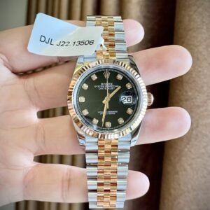 Rolex Watch DateJust Black Dial Gold Wrapped 36mm