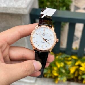 Rolex Cellini 50505 Gold Wrapped Leather Strap Watch 39mm