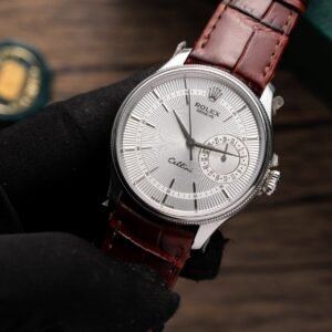 Rolex Watch Cellini Date 50519 Brown Leather Strap 39mm