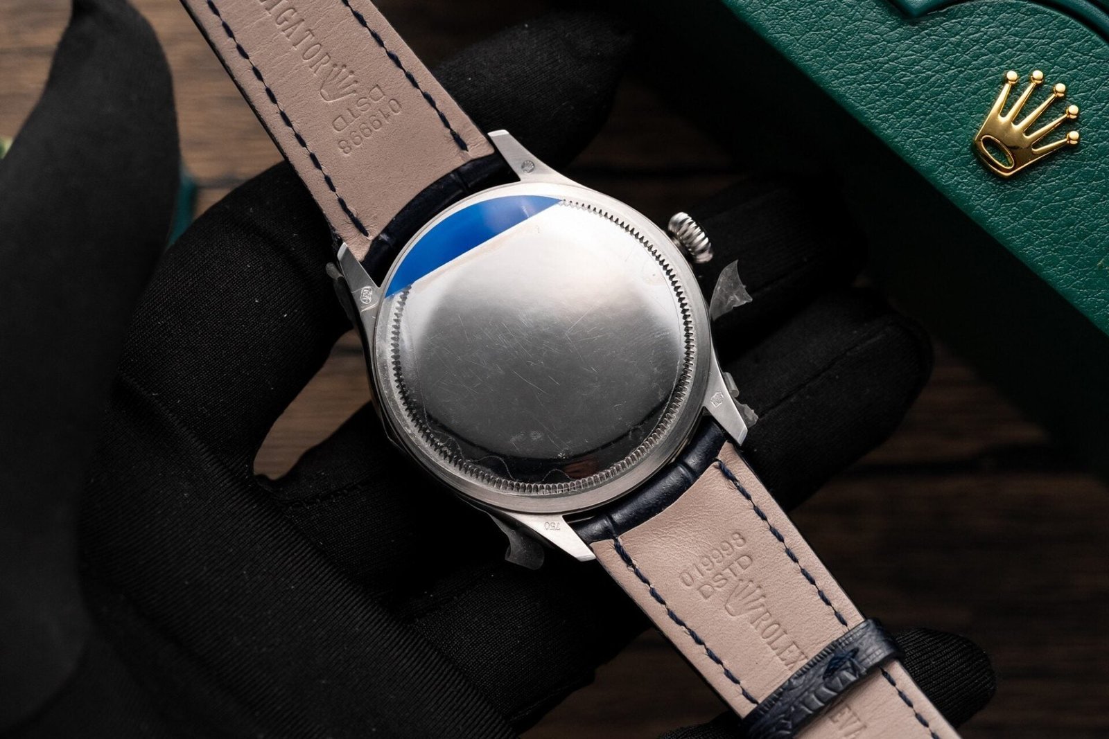 Rolex Watch Cellini Date 50519 Blue Dial Leather Strap 39mm - Image 7