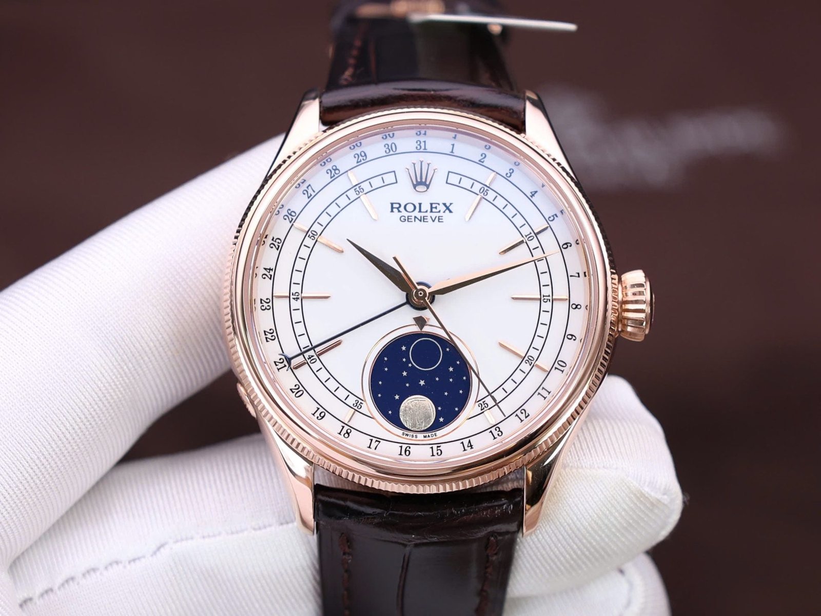 Rolex Cellini Moonphase Watch Gold Wrapped 39mm - Image 5