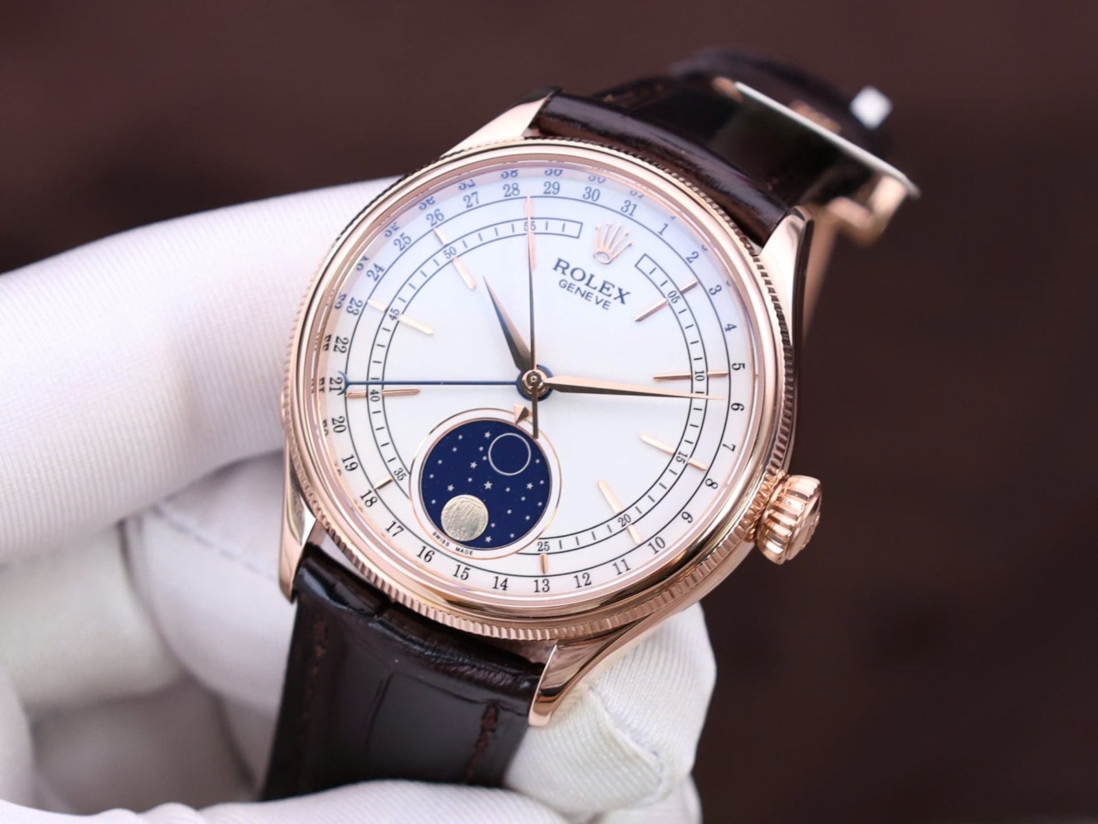 Rolex Cellini Moonphase Watch Gold Wrapped 39mm - Image 7