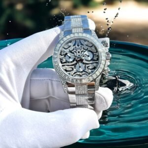 Rolex Cosmograph Daytona Eye Of The Tiger Moissanite Diamonds Watch 40mm