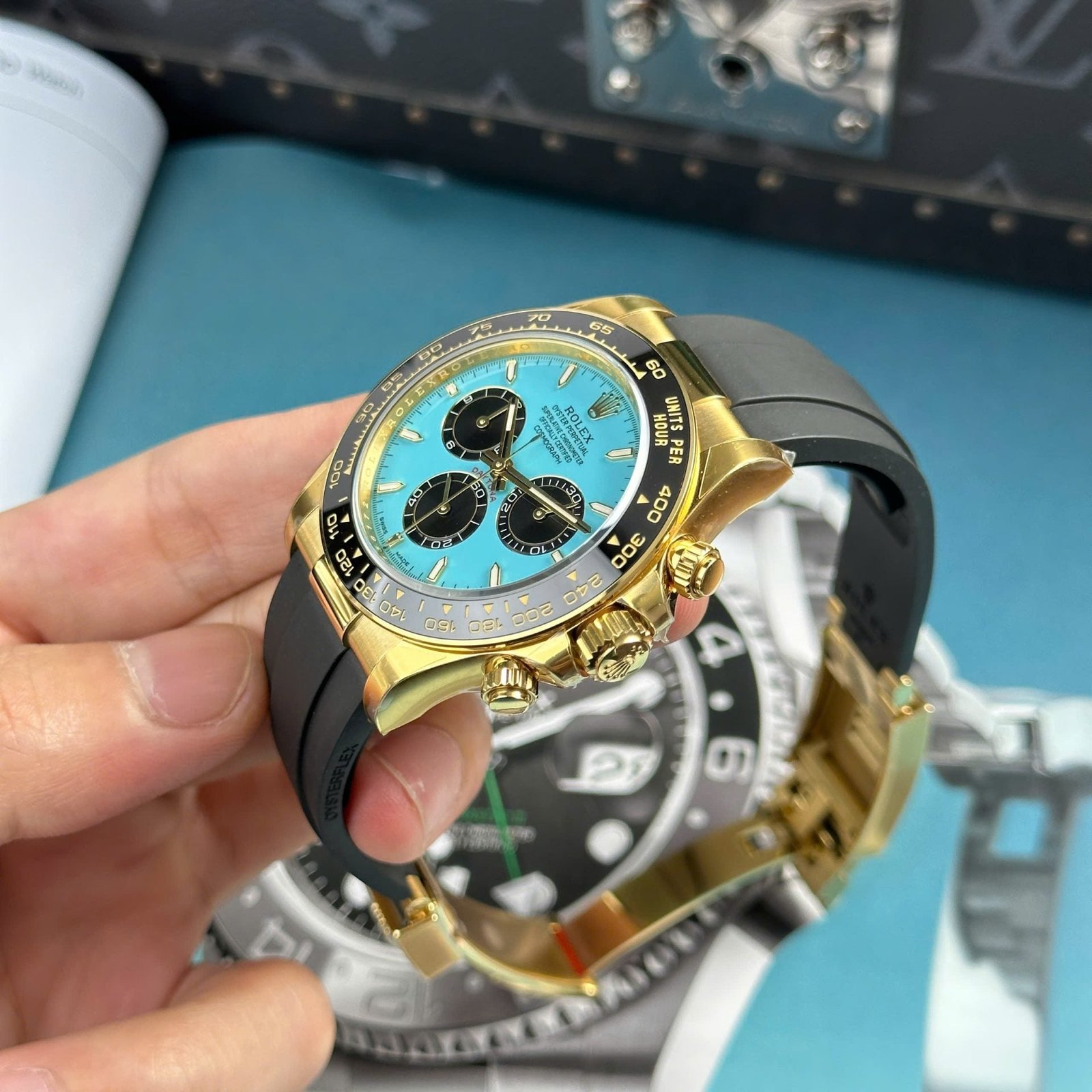 Rolex Cosmograph Daytona 126518LN Watch Turquoise Blue Lacquer Dial 40mm - Image 7