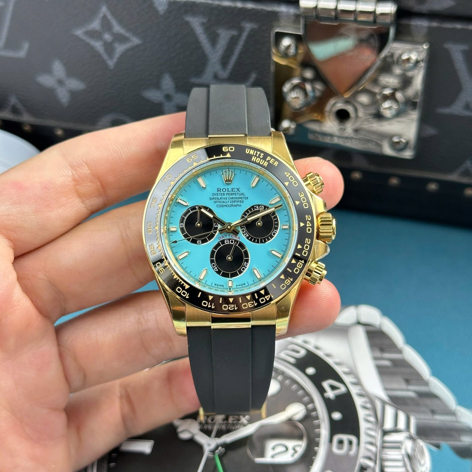 Rolex Cosmograph Daytona 126518LN Watch Turquoise Blue Lacquer Dial 40mm