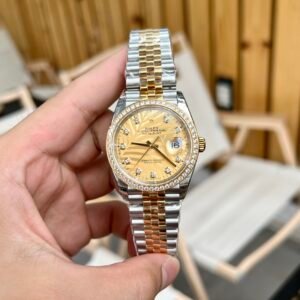 Rolex DateJust 126283RBR Palm Leaf Dial Gold Watch 41mm