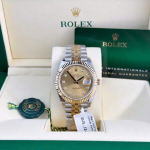 Rolex DateJust Gold Wrapped Watch Champagne Dial 41mm