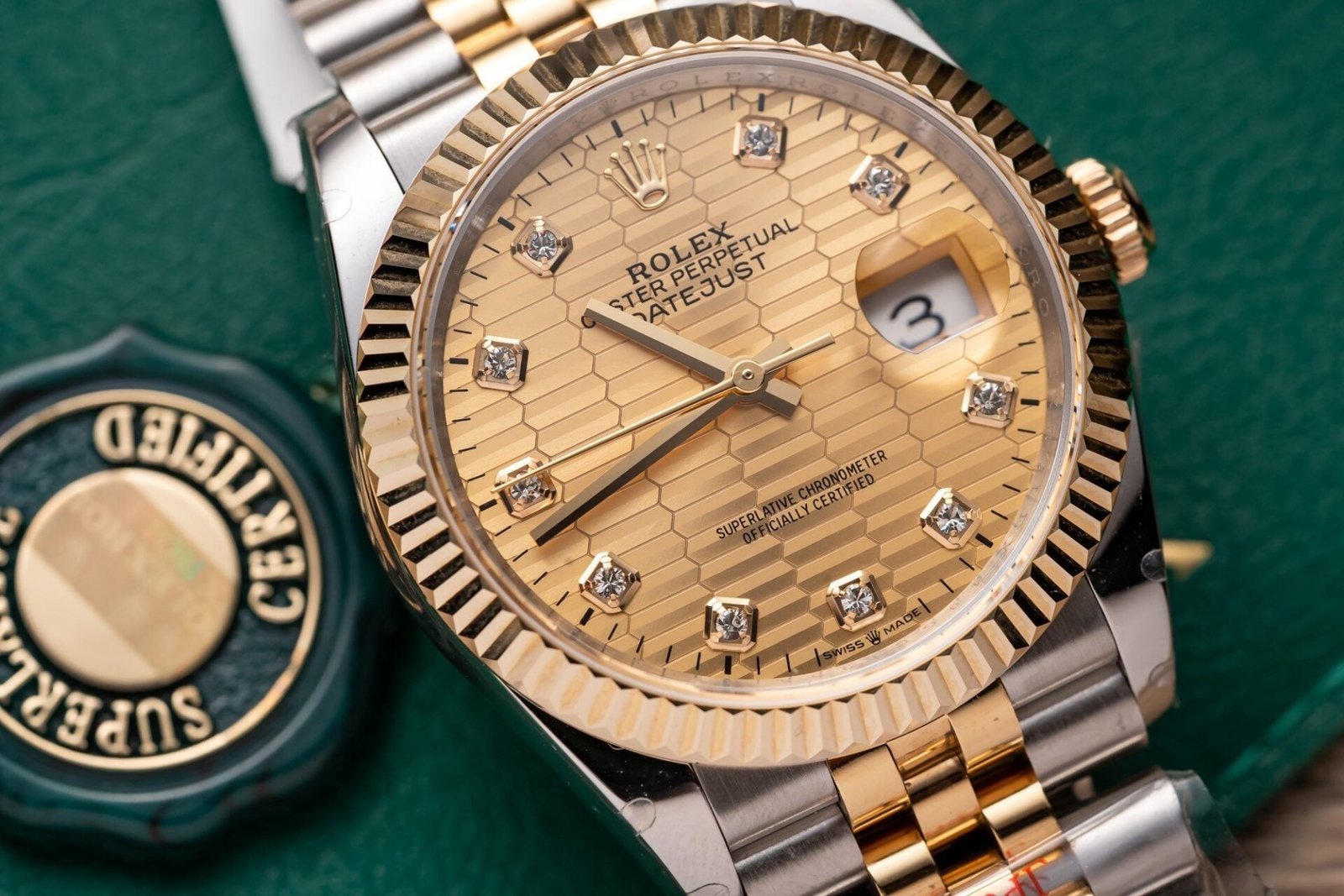 Rolex Watch Date Just Gold Wrapped Jubilee Strap 36mm - Image 3