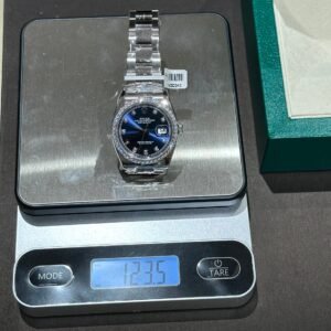 Rolex Date Just Watch With Moissanite Diamond Blue Dial 41mm