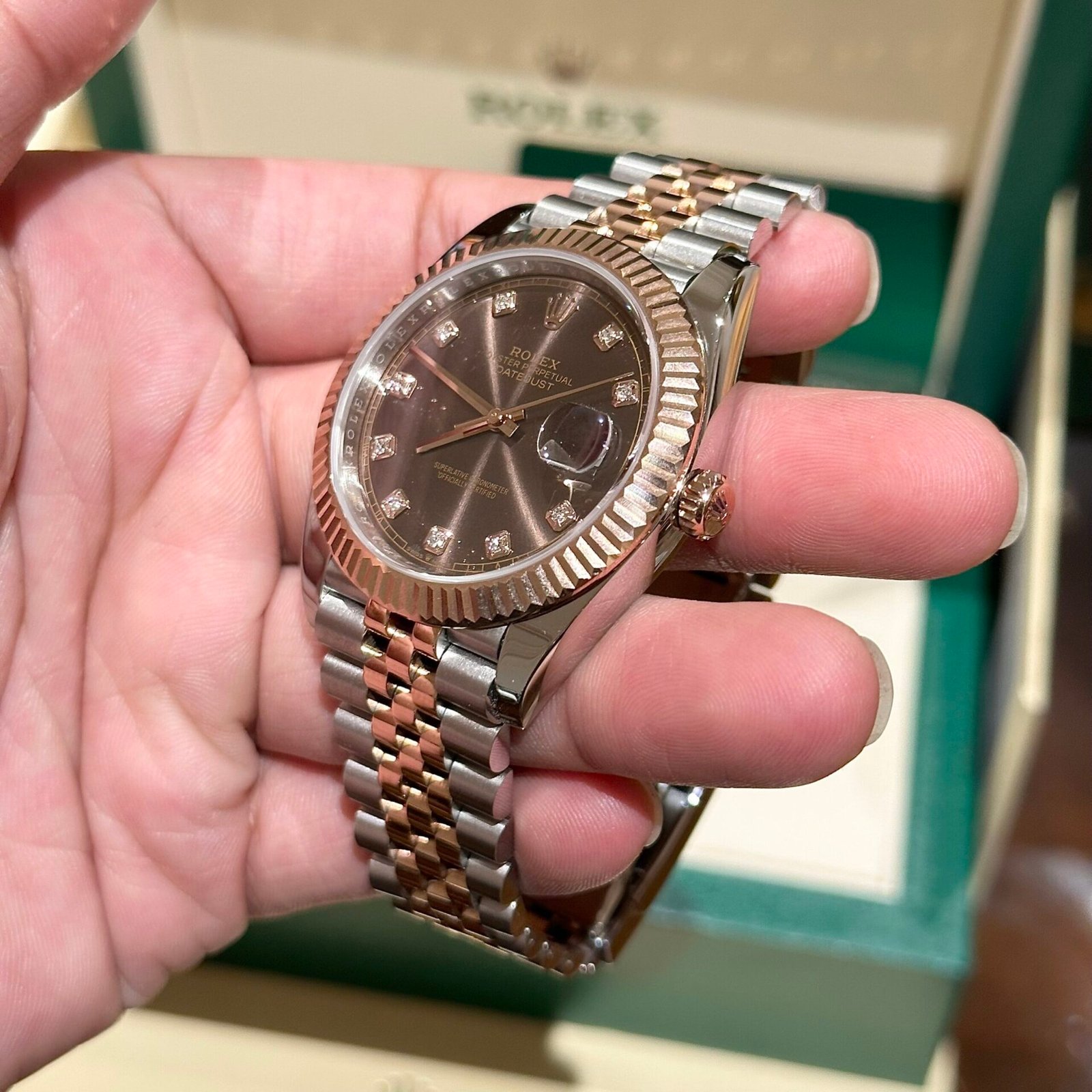 Rolex Watch Date Just Chocolate Dial 41mm - Image 5