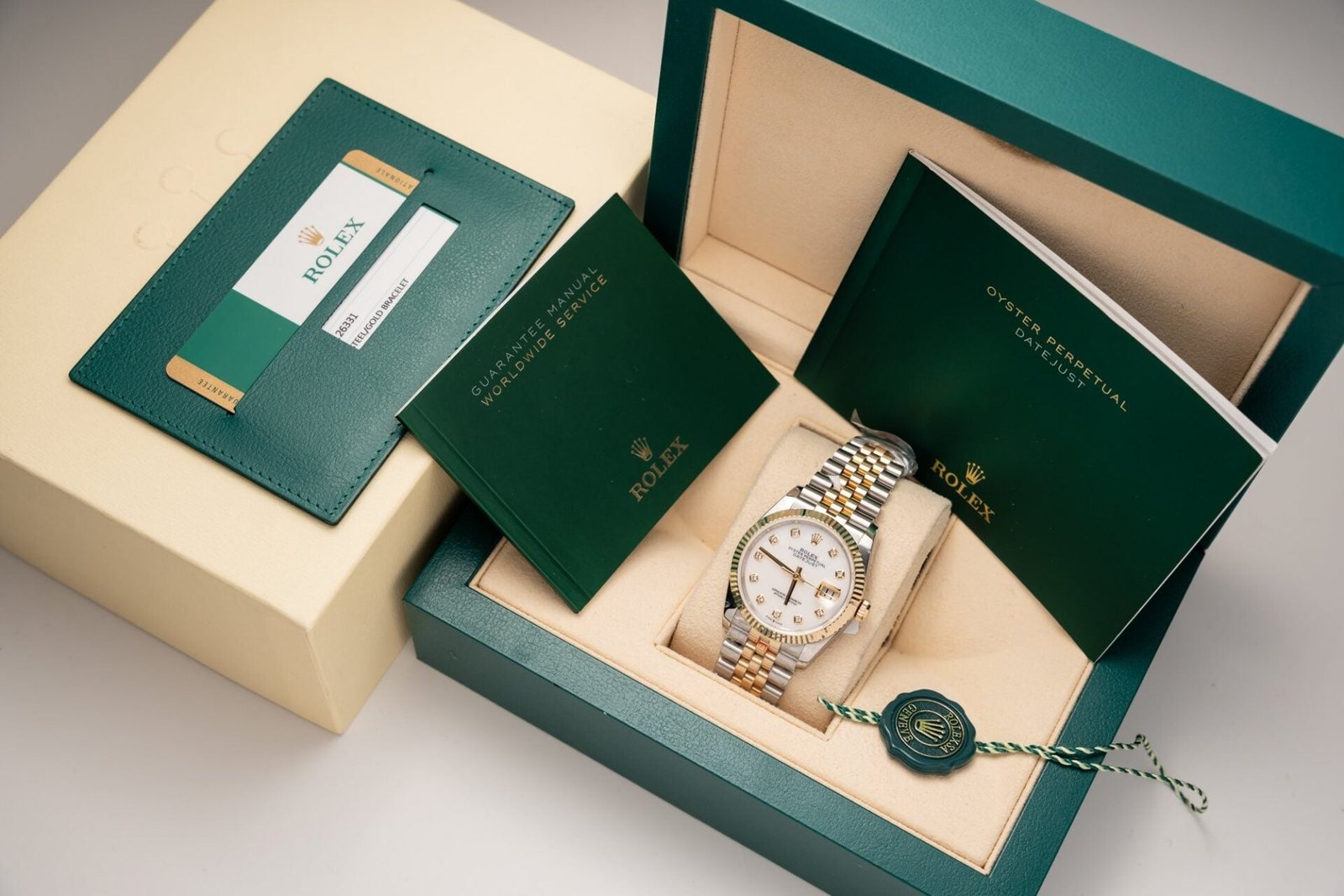 Rolex Watch Date Just Mother Of Pearl Dial Gold Wrapped 36mm - Image 2