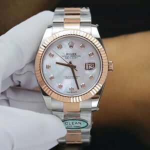 Rolex DateJust MOP Dial Watch Demi Rose Gold Oyster Strap 41mm