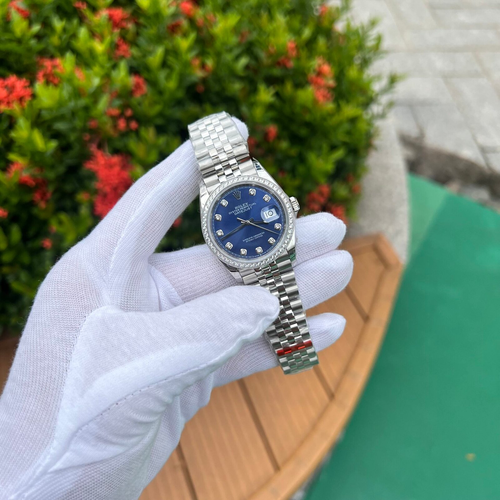 Rolex DateJust Blue Dial Watch Jubilee Strap 36mm - Image 2