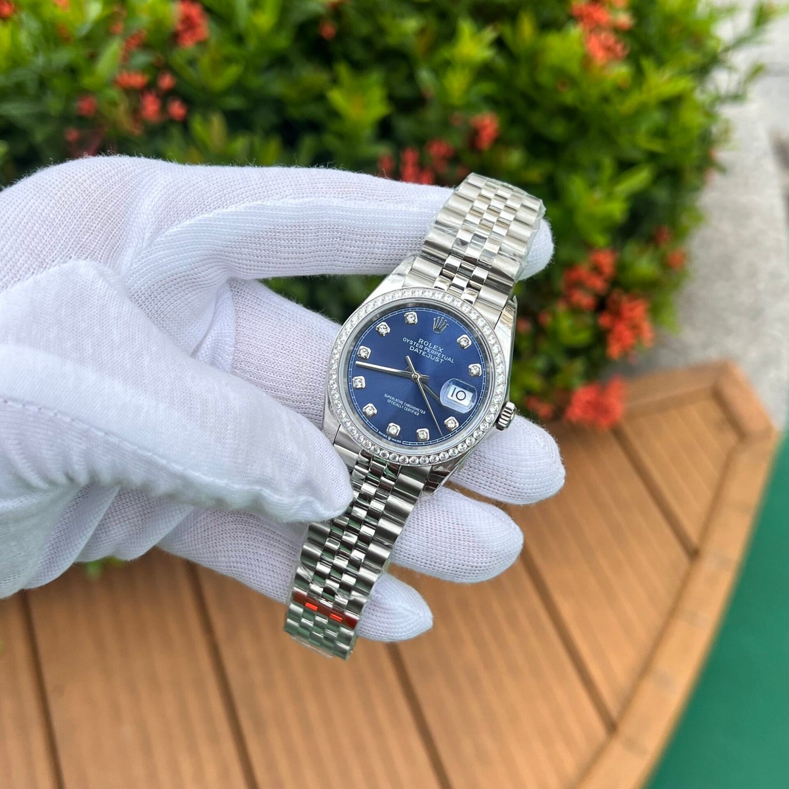 Rolex DateJust Blue Dial Watch Jubilee Strap 36mm - Image 3