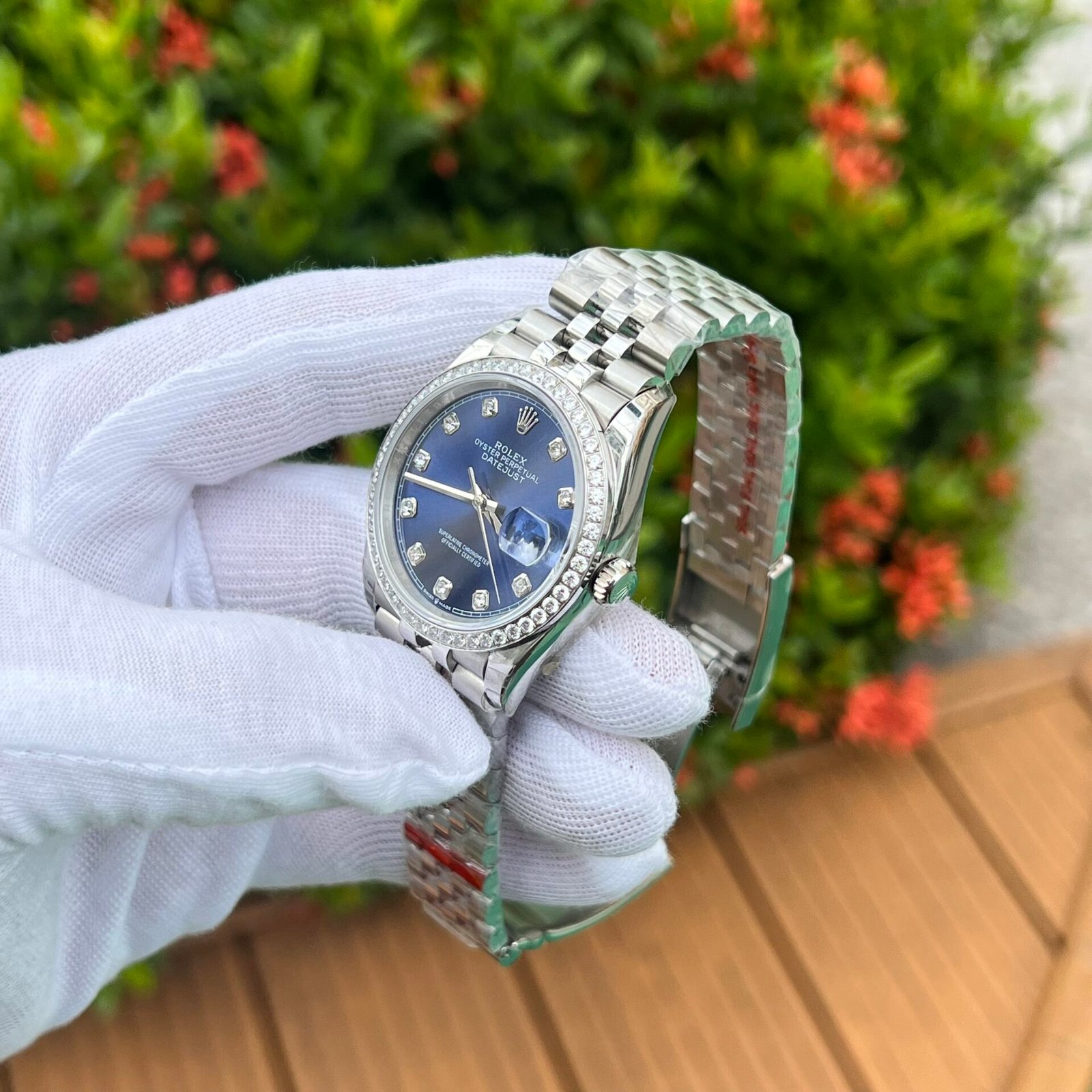 Rolex DateJust Blue Dial Watch Jubilee Strap 36mm - Image 4