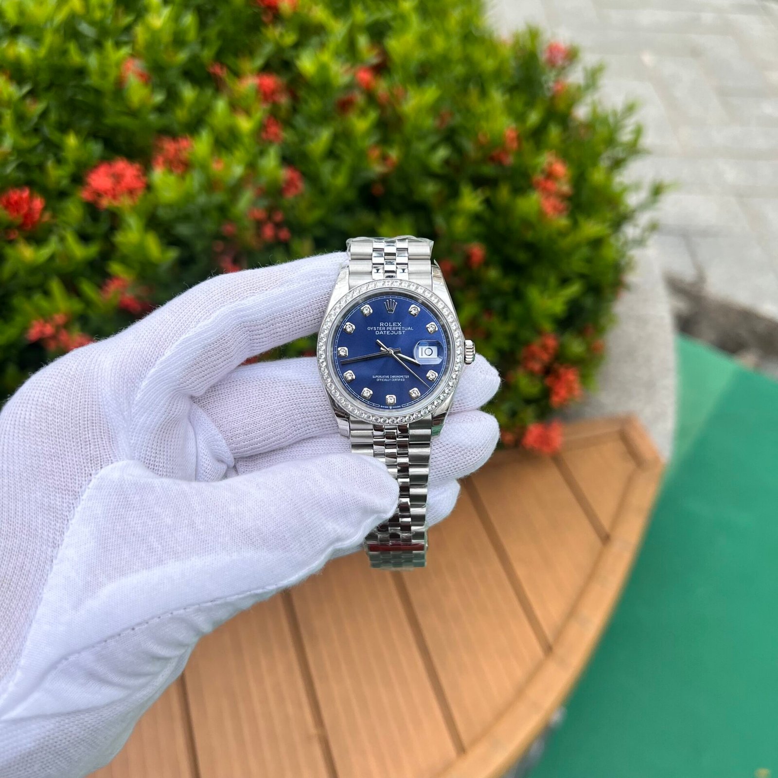 Rolex DateJust Blue Dial Watch Jubilee Strap 36mm
