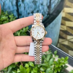 Rolex DateJust 18K Gold Wrapped Watch Mother-of-Pearl Dial 31mm