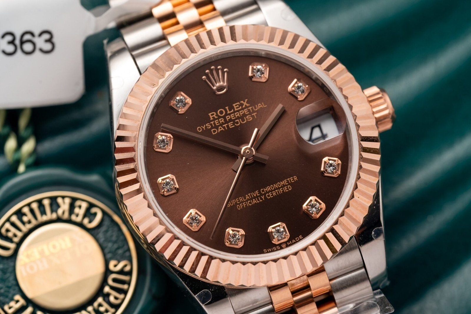 Rolex Watch Date Just Gold Wrapped Chocolate Dial 31mm - Image 3
