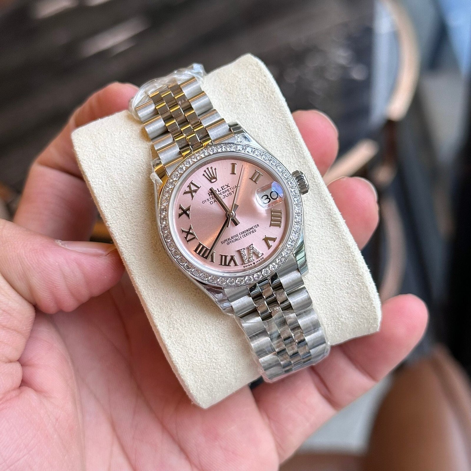 Rolex DateJust With Diamonds Pink Dial Women’s Watch 31mm - Image 3