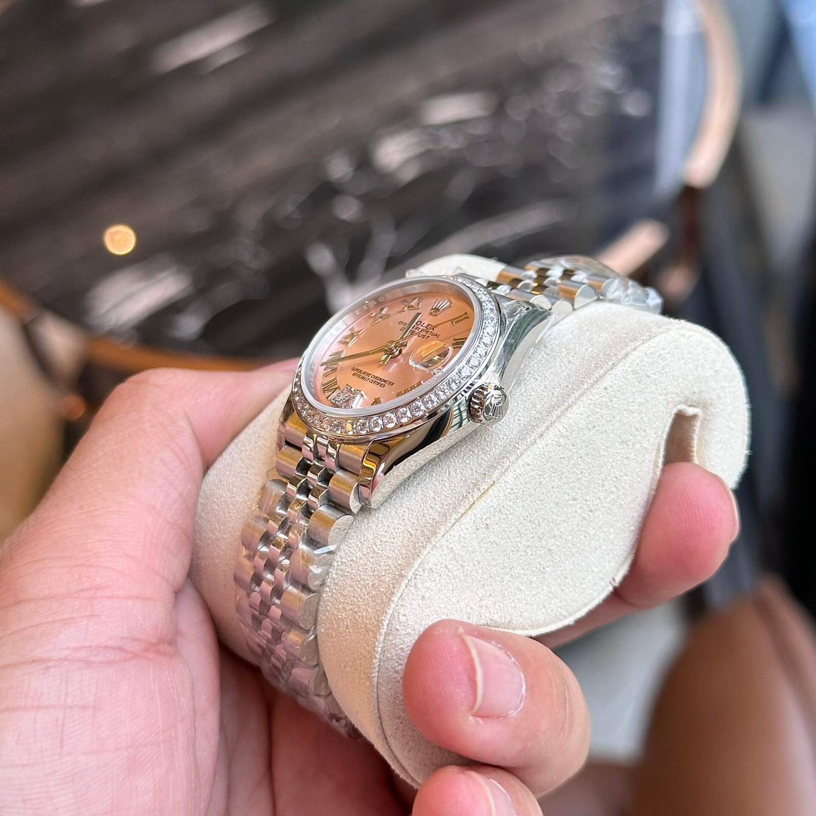 Rolex DateJust With Diamonds Pink Dial Women’s Watch 31mm - Image 4