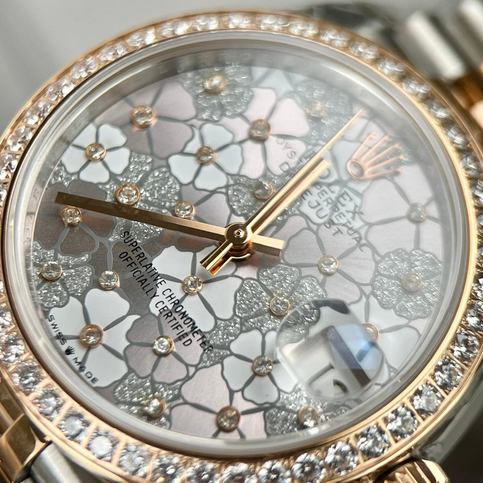 Rolex DateJust Watch Flower Dial With Diamond Bezel 31mm - Image 4