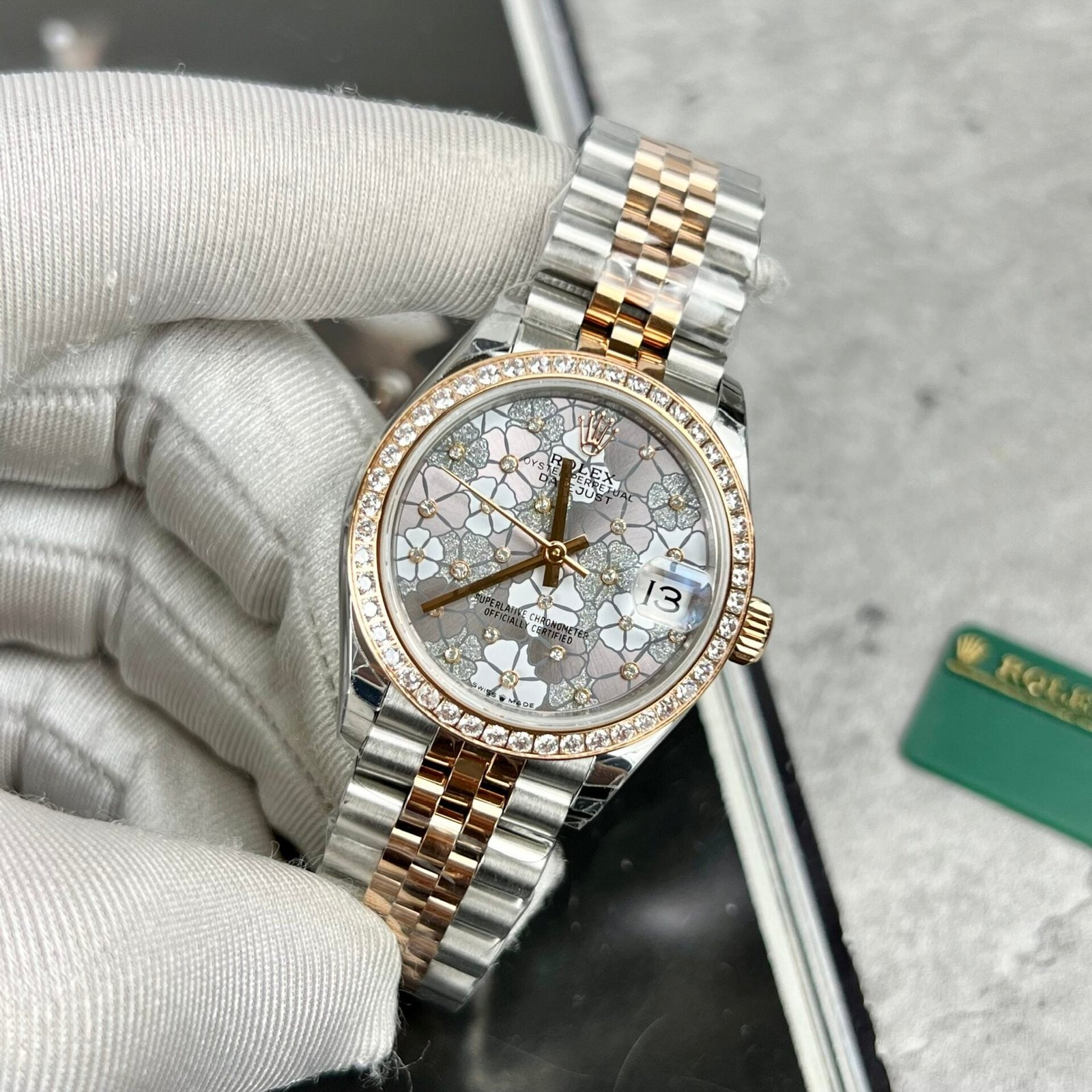 Rolex DateJust Watch Flower Dial With Diamond Bezel 31mm - Image 2