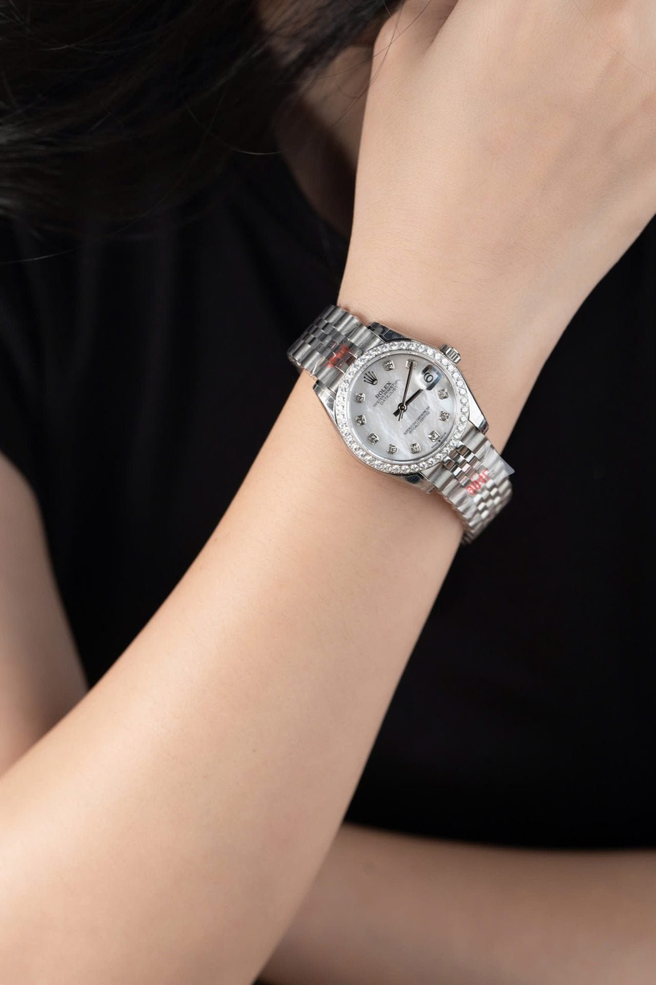 Rolex DateJust Watch Mother Of Pearl Dial With Moissanite Bezel 31mm - Image 10